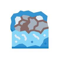 Iceberg Icon with Flat Design in Arctic Ocean vector