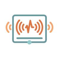 Media player with sound waves icon illustration vector