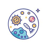 Microscopic Life Forms Colorful Illustration in Space Concept vector