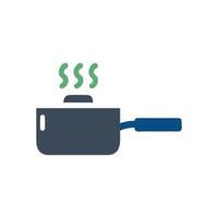 Steaming Pot Illustration on Black Background vector