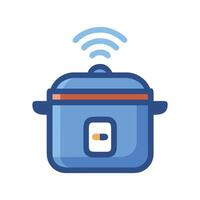 Smart Pressure Cooker with WiFi Connection Icon Design vector