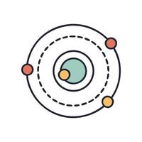 Abstract Solar System Diagram with Planets and Orbitals vector