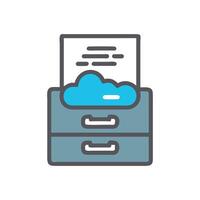 Cloud storage filing cabinet digital data management concept vector