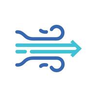 Graphic of Airflow with Arrow Showing Direction vector