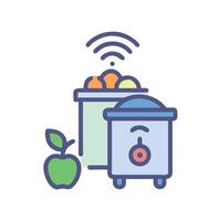 Smart waste management system with wireless connectivity icon vector