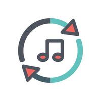 Music sync icon Audio remix, Loop, Repeat vector
