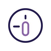 Minimalist round countdown timer icon illustration on black vector