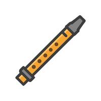 Illustration of a simple recorder with finger holes vector