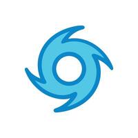 Blue Cartoon Hurricane Icon on Black Background Image vector