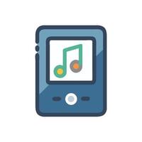 Vintage Music Player Icon with Note Symbol vector