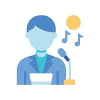 Person Singing Speech Icon, Music Notes Illustration vector