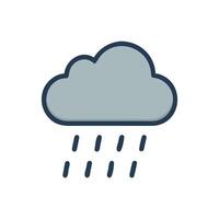 Stylized Rain Cloud Icon with Droplets on Black vector