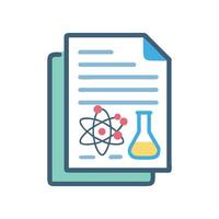 Science Report Paper with Atom and Beaker Illustration vector