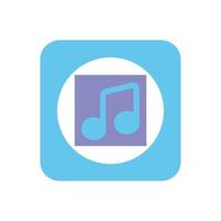 Abstract Music Note Icon in Retro Style Design vector