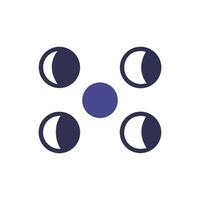 Abstract Moon Phase Graphic on Dark Background Design vector