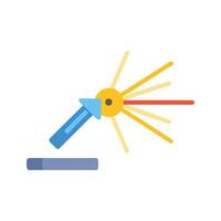 Laser beam icon with reflection on a black background vector