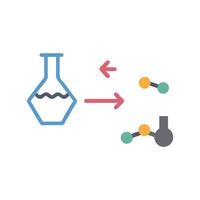 Chemical Reaction and Chemical Structures from a Flask vector