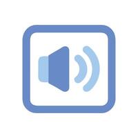 Blue Volume Icon Button with Sound Waves Symbol vector