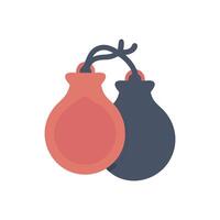 Pair of castanets, musical instruments, rhythm, flamenco dancing vector