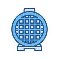 Blue Waffle Iron Graphic on Black Background vector