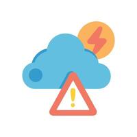 Cloud Outage with Lightning Bolt and Warning Sign vector