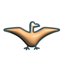 Modern 3D Pterosaurus Icon Winged Reptile and Paleontological Design png