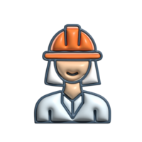 3D Render of Engineer Icon Technical Skills, Innovation, and Problem Solving Symbol png