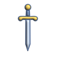 Modern 3D Sword Icon Sharp Blade and Warrior Design png