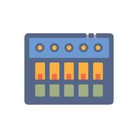 Retro audio mixing console icon, black background illustration vector