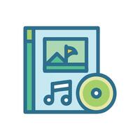 Digital Music Album with CD Case and Audio Tracks vector