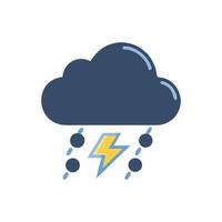 Stormy weather with lightning and rain illustration vector