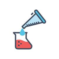 Laboratory Beaker with Liquid Being Poured In vector