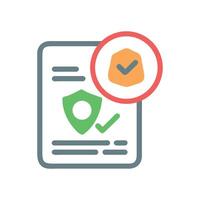 Secure Document Approval Icon Certified and Protected Agreement vector