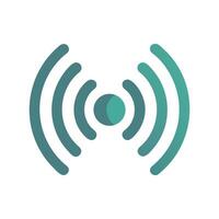 Teal Wireless Connection Symbol on Black Background Illustration vector