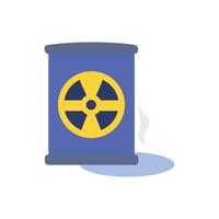 Leaking Radioactive Waste Container with Symbol on Black vector