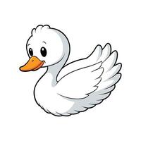 Cute Cartoon Duck Character Illustration Isolated on White vector