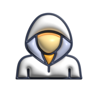 3D Render of Hacker Icon Cybersecurity and Digital Intrusion Symbol png