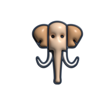 Modern 3D Mammoth Icon Ancient Mammal and Paleontological Design png