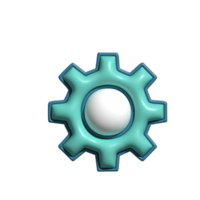 Modern 3D Mechanical Gears Icon Clockwork and Mechanical System Design png