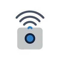 Smart Home Device with WiFi Signal on Black Background vector