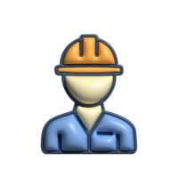 Modern 3D Engineer Icon Technical Expertise, Building, and Project Development Design png
