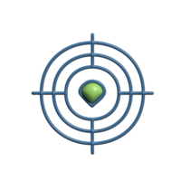 3D Render of Target Icon Precision and Focus Symbol png
