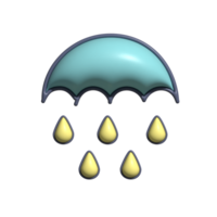 3D Render of Light Rain Icon Gentle Weather, Cloud Drizzle, and Soft Rainfall Symbol png