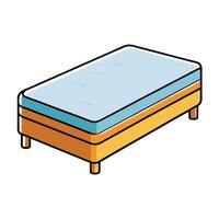 Isometric Bed Cartoon Illustration Simple Design vector