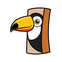 Cartoon toucan bird head with geometric, modern style vector