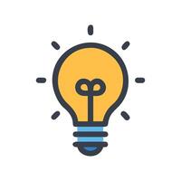 Creative Idea Light Bulb Shining on a Black Background vector