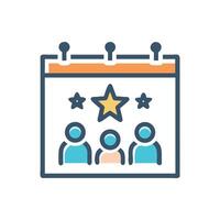 Star Team Calendar Icon Teamwork, Performance, and Goals vector