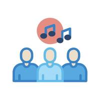 People Listening to Music Icon, Song sharing App vector