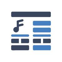 Playlist with Music Note Icon on Black Background. vector