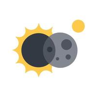 Total solar eclipse and solar system representation design vector